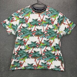Huntington BC Surf Team Girls 4X T-Shirt White Tropical Palm Tree Parrot